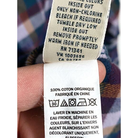 LL Bean Multicolor Flannel Plaid Button Shirt Mens S Gorpcore Hiking Outdoors - Picture 9 of 9